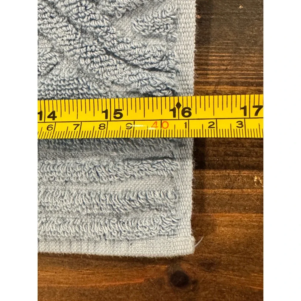 Ralph Lauren 3pc Towel Set Blue White Cotton Quilted Diamond‎ Made in USA Luxury